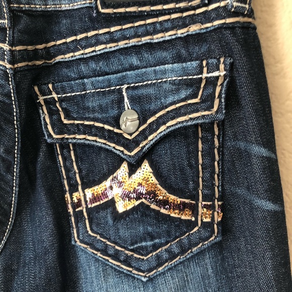 Miss me boot cut signature m sequin jeans - Picture 4 of 7